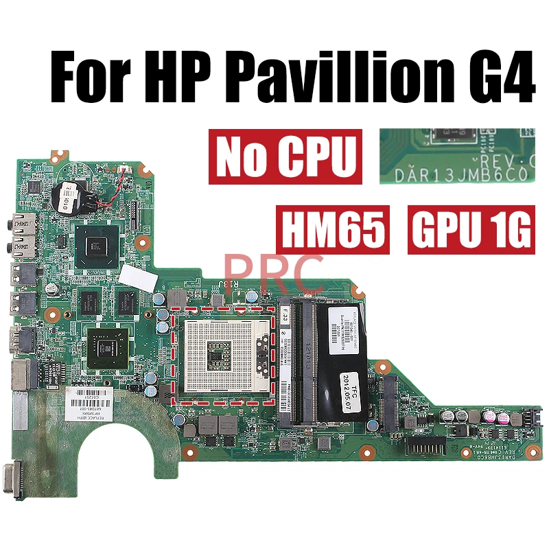 For HP Pavillion G4 Laptop Motherboard DAR13JMB6C0 681045-001 HM65