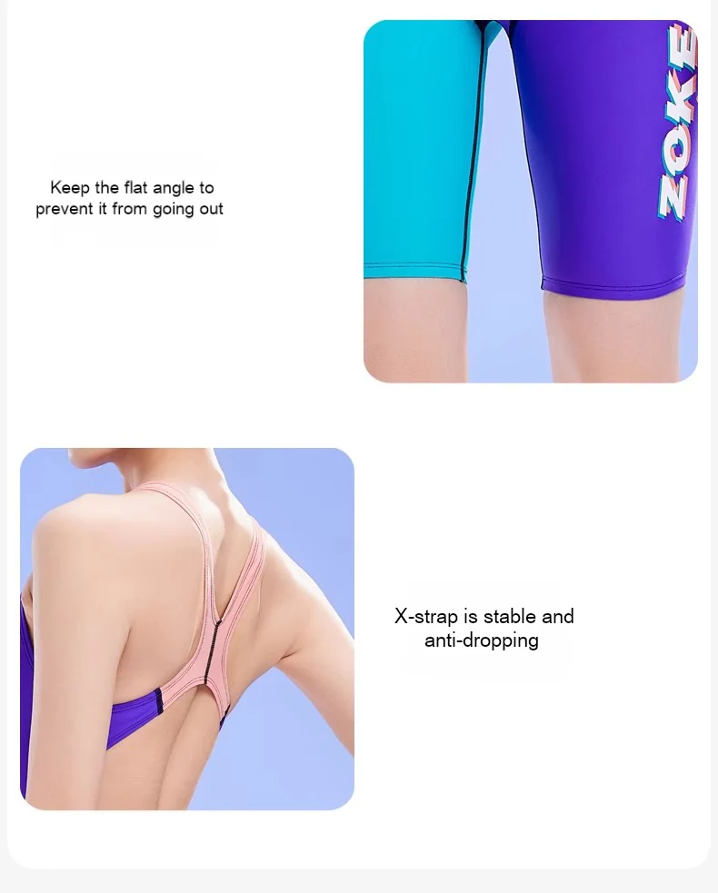 Zoke-bañador profesional hasta la rodilla para mujer, traje de