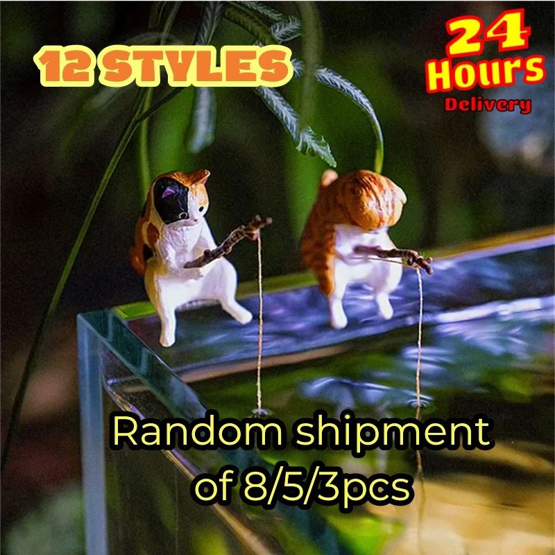 853pcsMiniSmallAquariumOrnamentFishingCatFishTankLandscaping