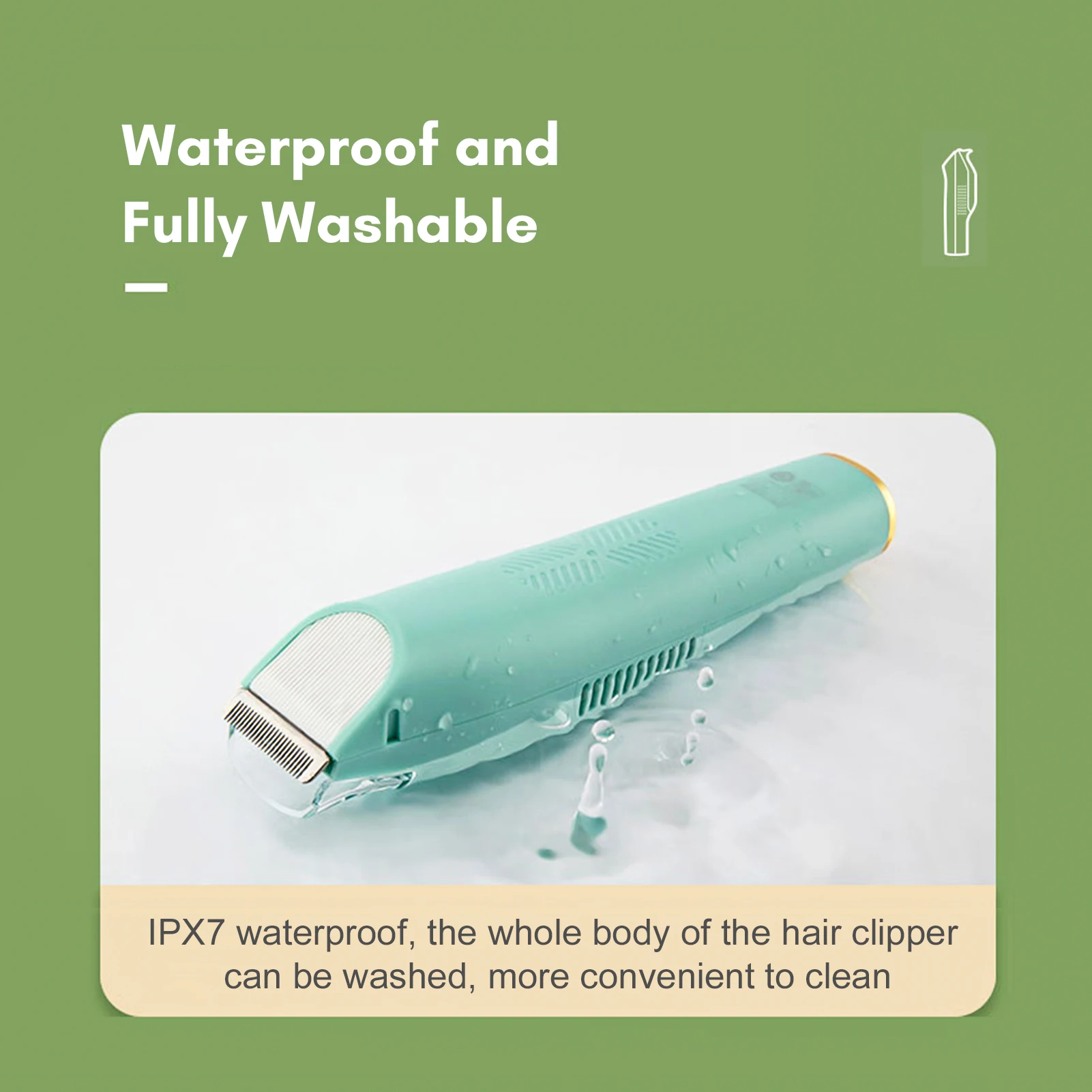 Vacuum Baby Hair Clipper Cordless Electric Hair Trimmer for Kids and Children Low Noise IPX7 Waterproof with 2 Guide Combs