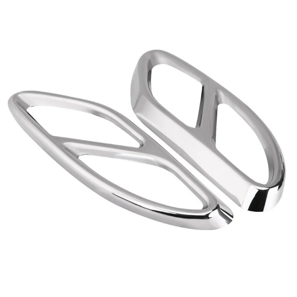 

2Pcs Black Silver Stainless Steel Tail Throat Exhaust Pipe Muffler Tip Cover For Mercedes Benz CLA W117 2017-2019 Trim Mouldings