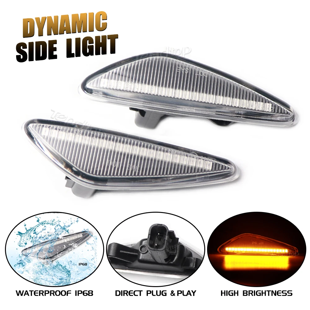 Dinamici indicatori L&E&D Sequential Fender Side Marker Light für Mazda MX-5 RX-8 Fiat 124 Spider