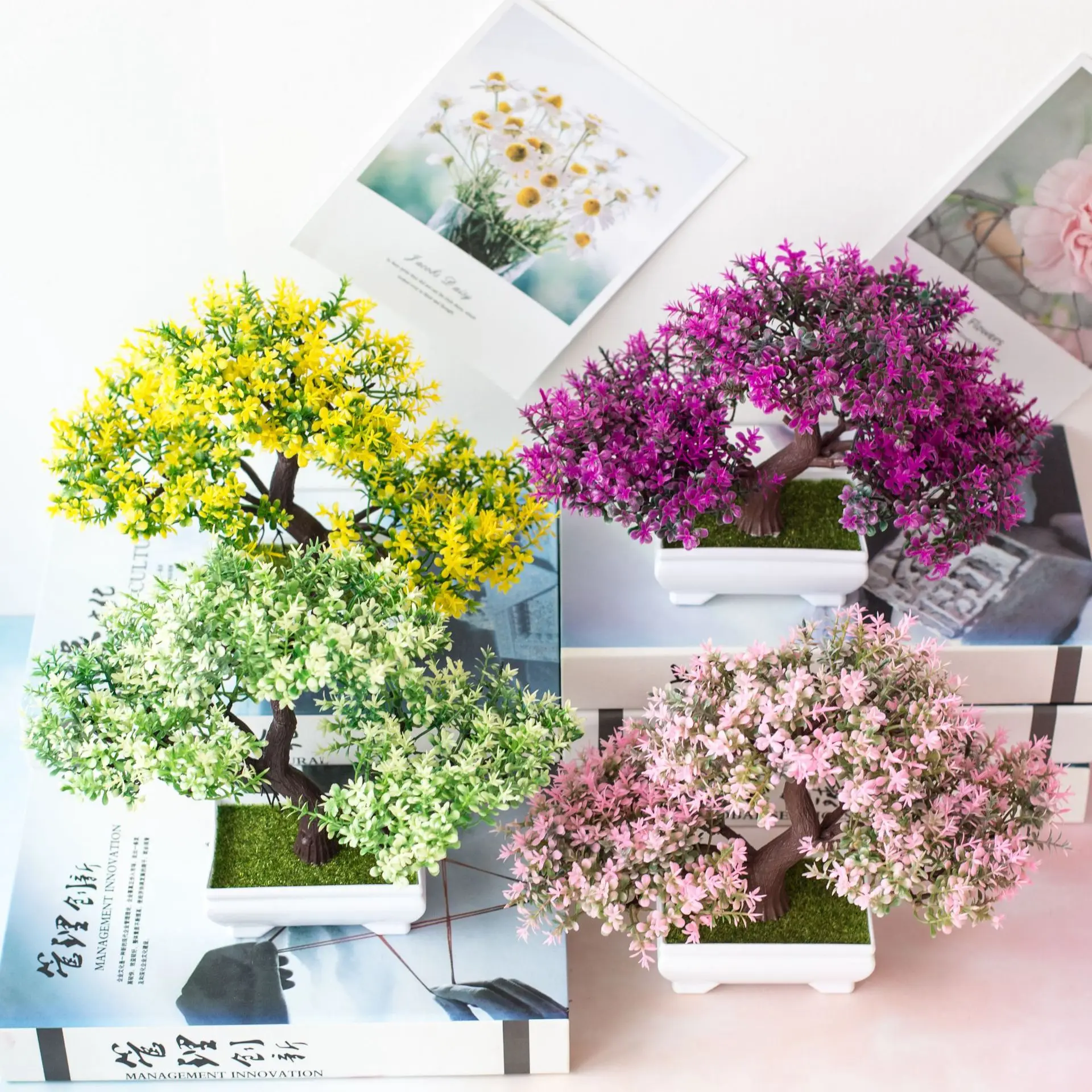 Artificial Plant Bonsai Small Tree Pot Fake Plant Flower Potted Decoration Home Hotel Garden Decoration Room Table,artificial plants,artificial flowers,artificial flower