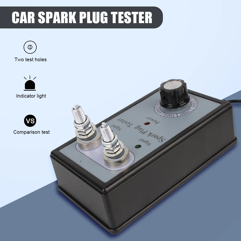 Testeurs d'allumage de testeur de bougie d'allumage de voiture 220V 110V,  analyseur de double trou d'outil de diagnostic automobile,outils  automobiles de testeur d'étincelle de résistance à la chaleur 