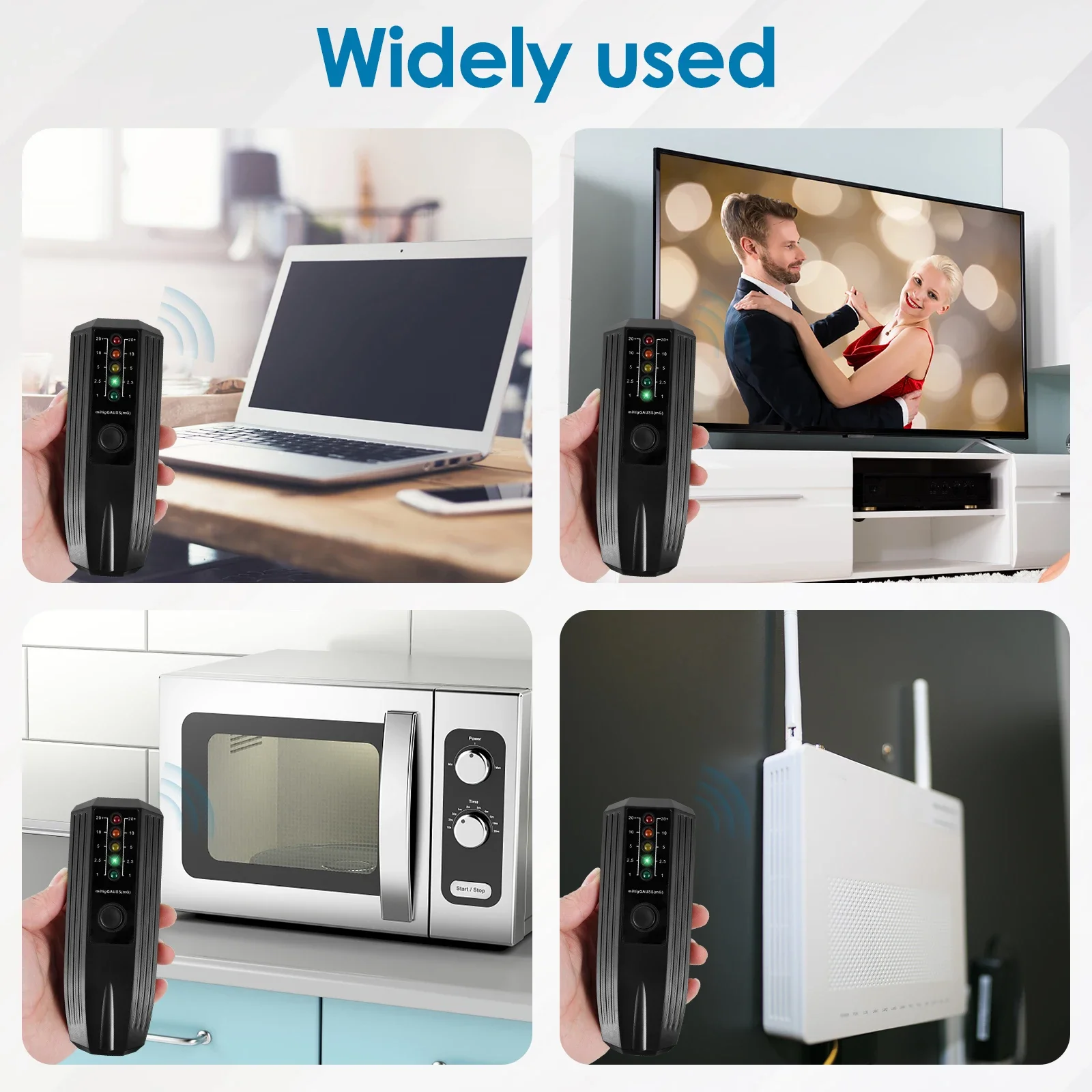 Electromagnetic Radiation Detector EMF Reader LED Light Electromagnetic Radiation Tester Battery Powered Electric EMF Detector