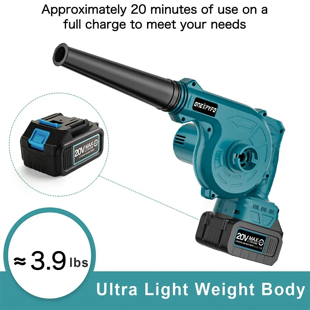 2-in-1 Electric Cordless Garden Leaf Air Blower Computer Dust Collector Dust Snow Blowing Power Tools For Makita 18V Battery 5