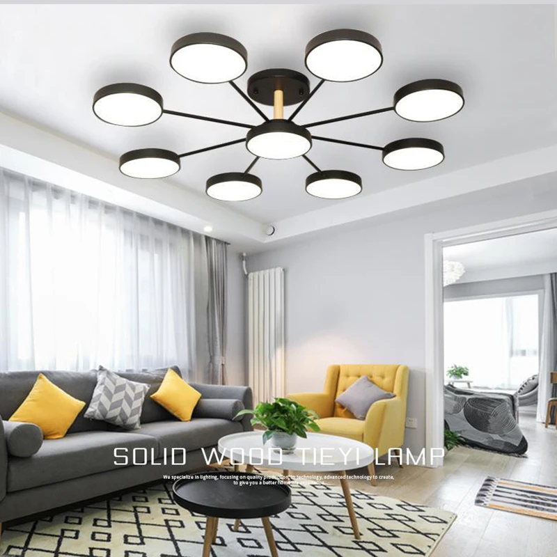 Modern Chandelier Lampshade Color Optional Ceiling Fixture Light Bedroom Living Room Home Nordic Wood Suspension Luminaire Lamp led chandelier,ceiling chandelier