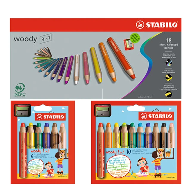 Stabilo Woody 3 in 1 Color Pencil - Choose One Color 