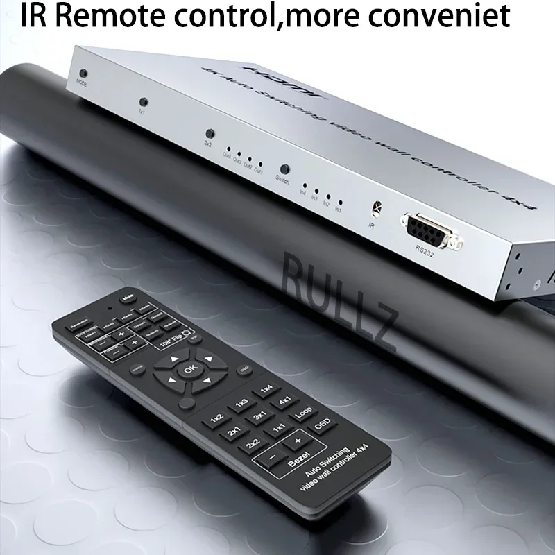 자동 전환 4K 4x4 HDMI 비디오월 컨트롤러 1x2 1x3 1x4 2x2 3x1 4x1 멀티 스크린 모니터 스플라이싱 프로세서 3 4 TV 스플라이서