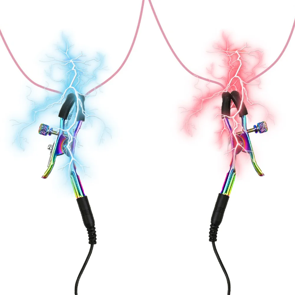 Medical Themed Toys Electric Shock Nipple Clamps Accessory Breast Body Massage Clitoris Clips Stimulation Sex Toys For Couple