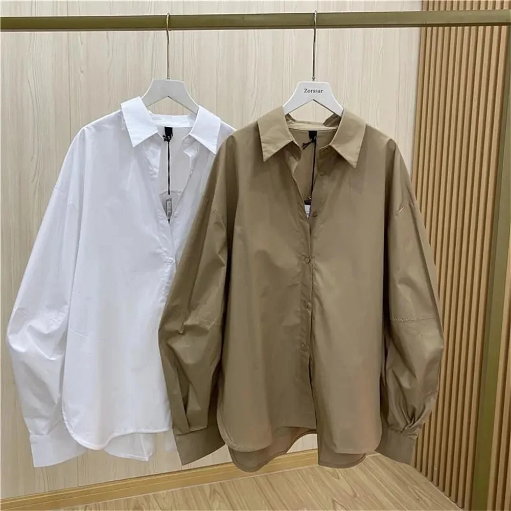 

Spring Autumn Solid Color Women's Shirt Korean Fashion Bubble Sleeve Lantern Long Sleeved Student Sweet Casual Blouse Trend Top