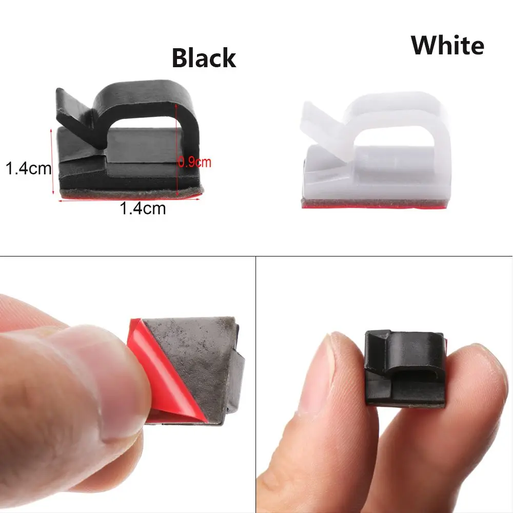 운전 레코더 케이블 홀더 고정 클립, 와이어 오거나이저, 접착제 충전기 코드 관리, 자동차 GPS 클램프, 50 개