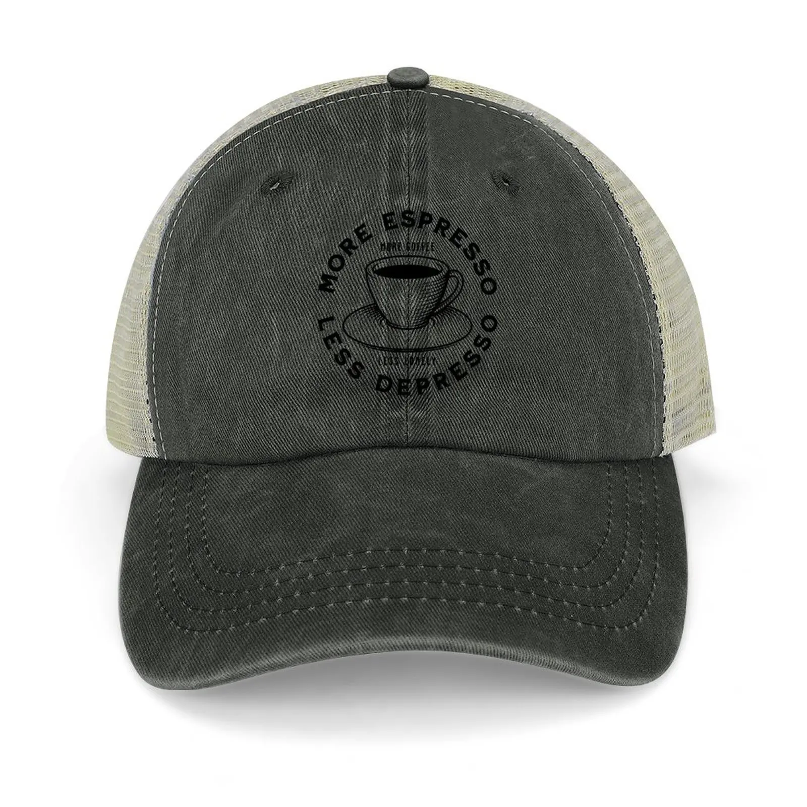 

More Espresso Less Depresso, More Coffee Less Lonely, Black Cowboy Hat Rugby New In The Hat Women's Golf Wear Men's