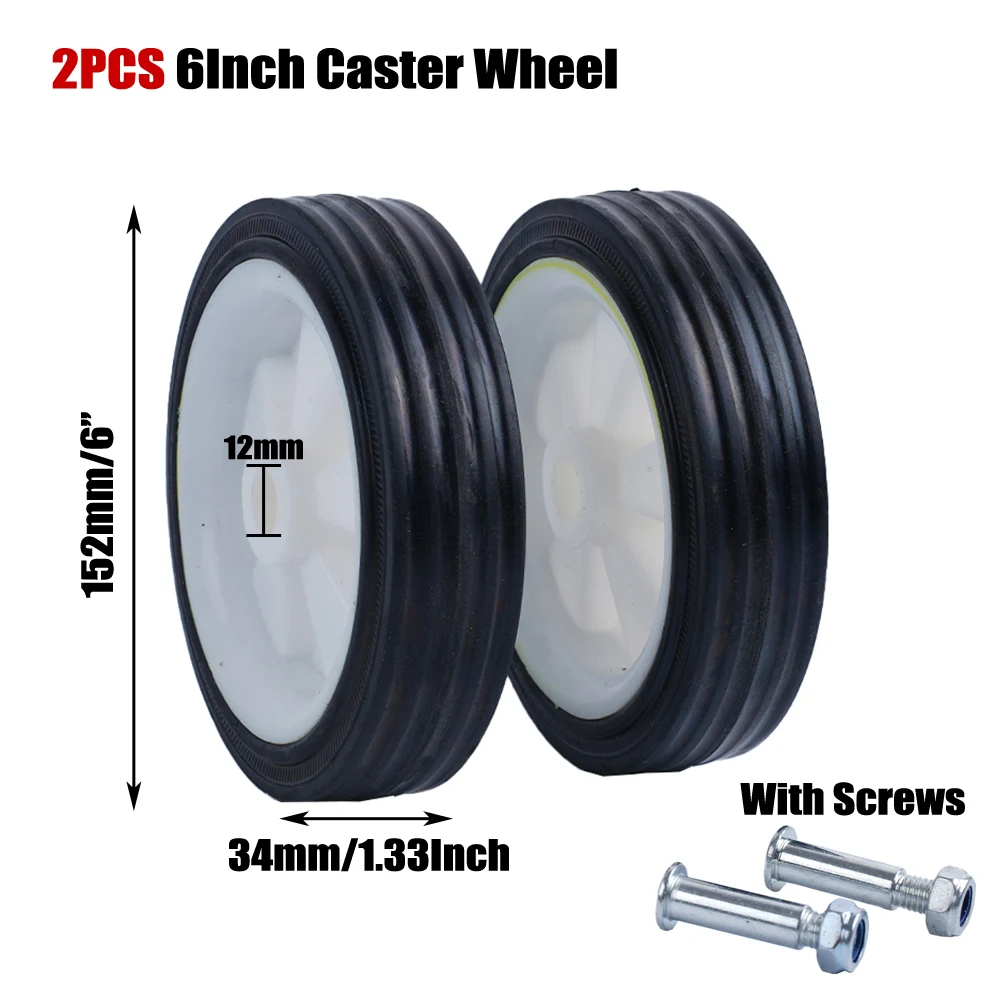 Air Compressor Caster Wheels 5-6In Absorption/Non-Slip Silent Plastic for Air Pumps Oil-free Machines Replacement Accessory 2pcs