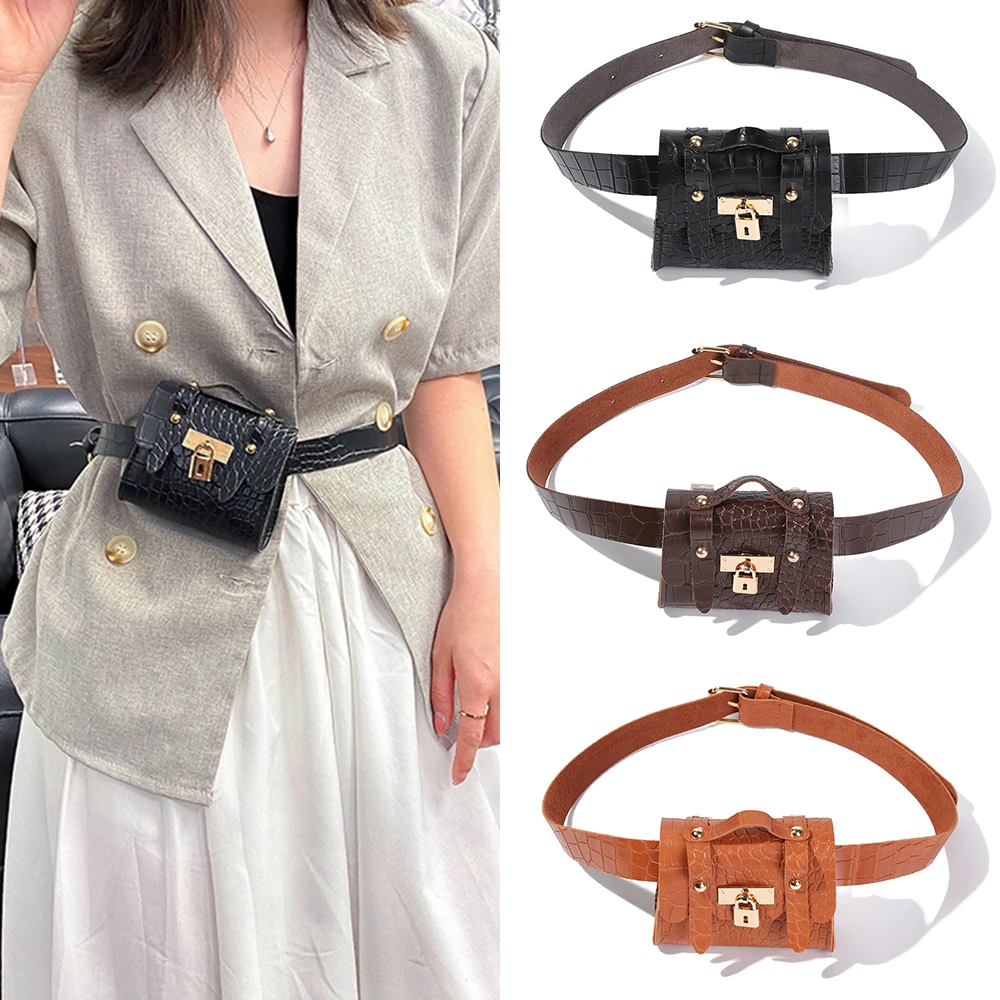 Crossbody Waist Bag Women Crocodile Print