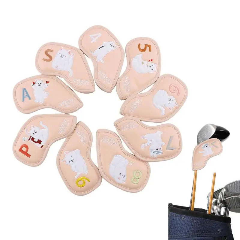 

Golf Club Covers Long And Thick Golf Iron Covers Set Of 9 Cat Image Golf Headcovers Driver Covers For Men Women Family