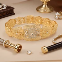Gold Plated Moroccan Women's Waist Belt Arabic Design Chain Jewelry for Wedding Festival Custom Costume Accessories