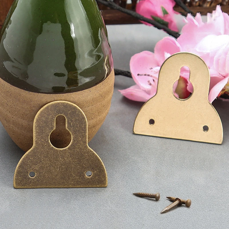 Description Picture 6 of item8/4pcs Antique Brone/Gold Picture Photo Oil Painting Art Work Mirror Frame Wall Hanger Hook or Right Angle Brass Corner Bracket