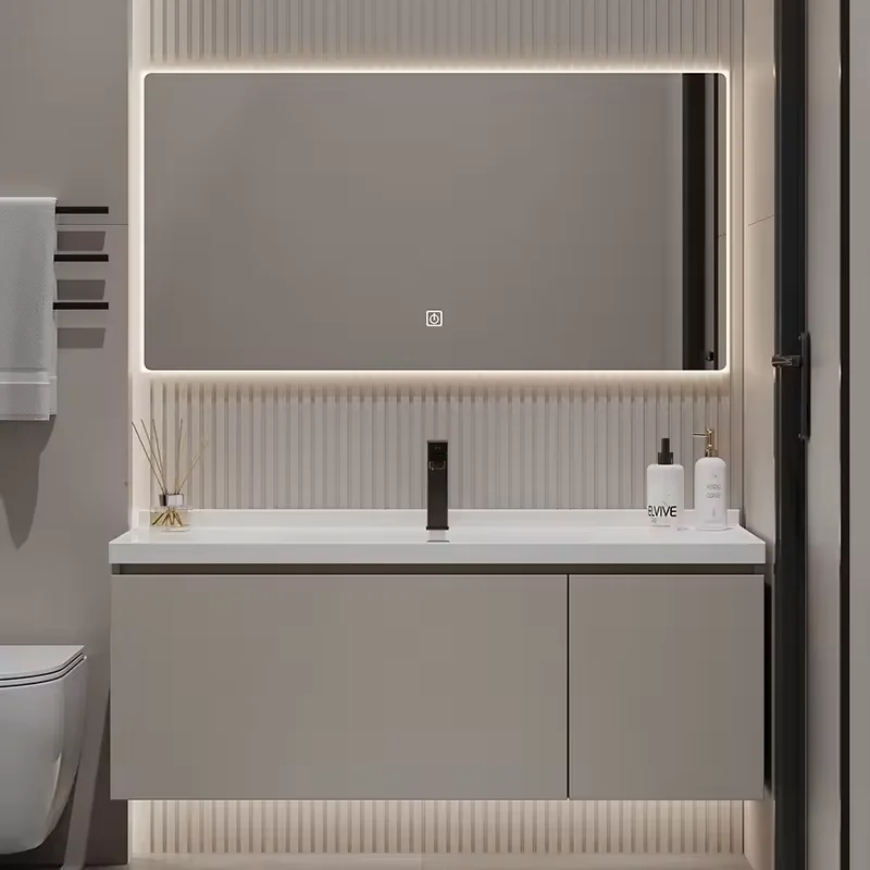 Modern Design Solid Wood Bathroom Vanity 24 Inches 600mm Floating Vanities Hanging Bathroom Vanity Cabinet