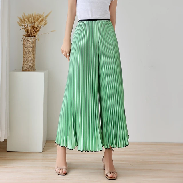Miyake Pleated Wide-leg Pants for Women, Casual Loose Pants, Nine-point  Design, Sense Fashion, Temperament PLEATS, Summer, New - AliExpress