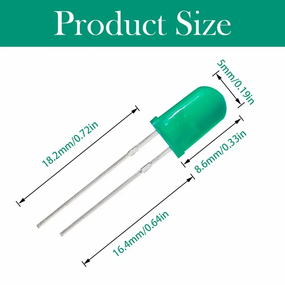 50pz LED 5mm Diodi ALTA LUMINOSITA' BIANCHI BLU ROSSO VERDE