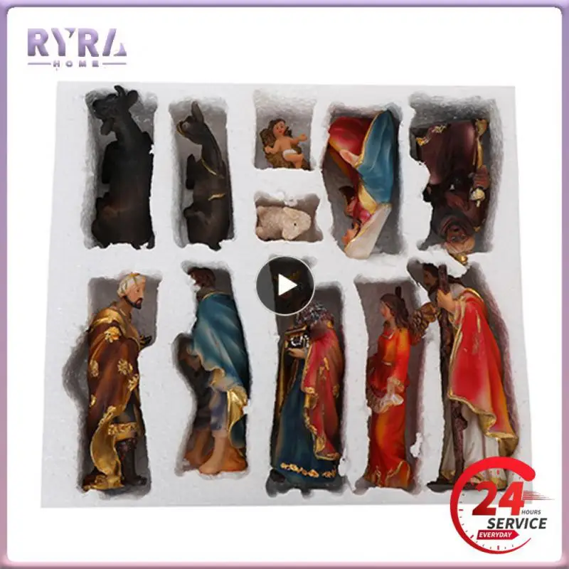 

Дюймовый Рождественский набор для рождественского Рождества, набор из 11 штук, рождественские статуэтки для рождественского Рождества, рождественские подарки, декорации