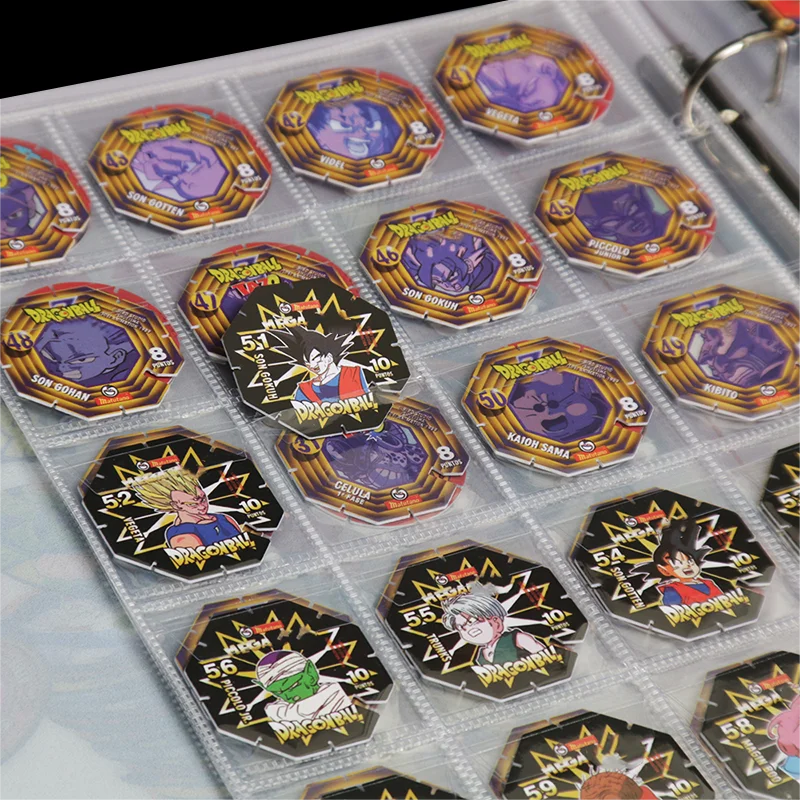Lote De Tazos Album Complete Collection 100Pcs Tasos Letter Holder Binder For Dragon Ball Z Cards Pogs 8pcs Transpare Inner trading card binder card album card holders tazos album pages