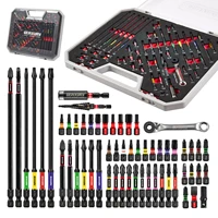 Geinxurn 58Pcs Tools Set Packaged with Impact Screwdriver Bits,Mini Wrech,Step Drill,Socket Adapter and Bit Holder for DIY