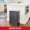 10.5-Gallon Elite Stainless Steel Dual Stream Trash and Recycling Bin, Step-On Mechanism, Charcoal, Home and Kitchen 4