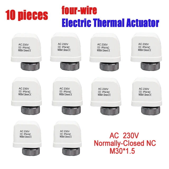 4 สาย AC230V ปกติปิดตัวกระตุ้นความร้อน (โซนวาล์ว) สําหรับน้ําหมุนเวียน/เอทิลีนไกลคอล PEX รังสีชั้น manifold 1