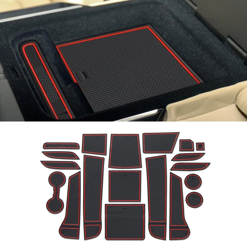 Car Armrest Slot Door Groove Mat Cup Holder Mats Storage Pad For