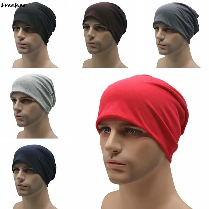 Women Men Slouchy Beanie Hats Baggy Bonnet Cap Summer Autumn Casual Elastic Caps Breathable Cotton Turban Hat Solid Skullies elastic cap knitted cap knitted beanie cotton beanie skullies beanies cotton hat fashion beanies
