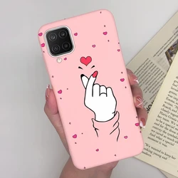Cute Love Heart Matte Phone Case with Floral Design - Compatible with Samsung Galaxy A12, M12, and F12 for Samsung Galaxy F12 (MP1)