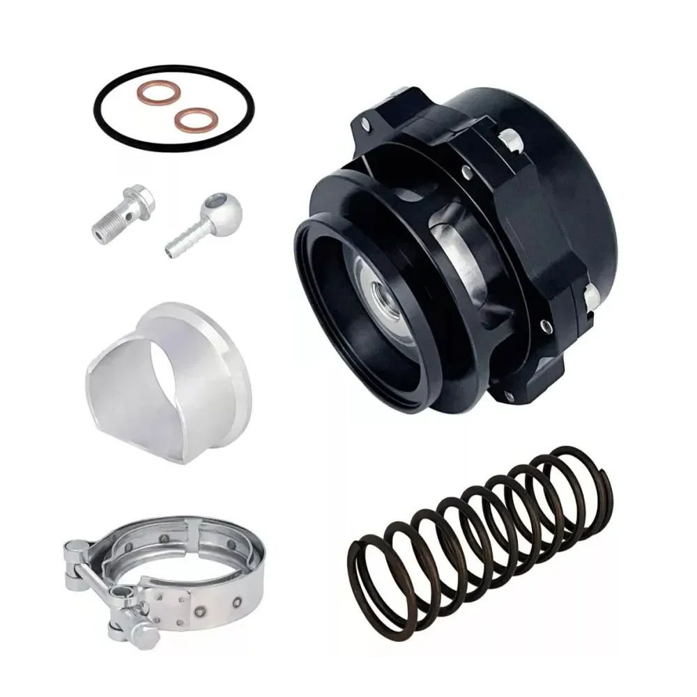 Universal Aluminum 50MM Blow Off Valve Dump Valve BOV with Stainless Steel V-band Flange For High Boost Pressures Black