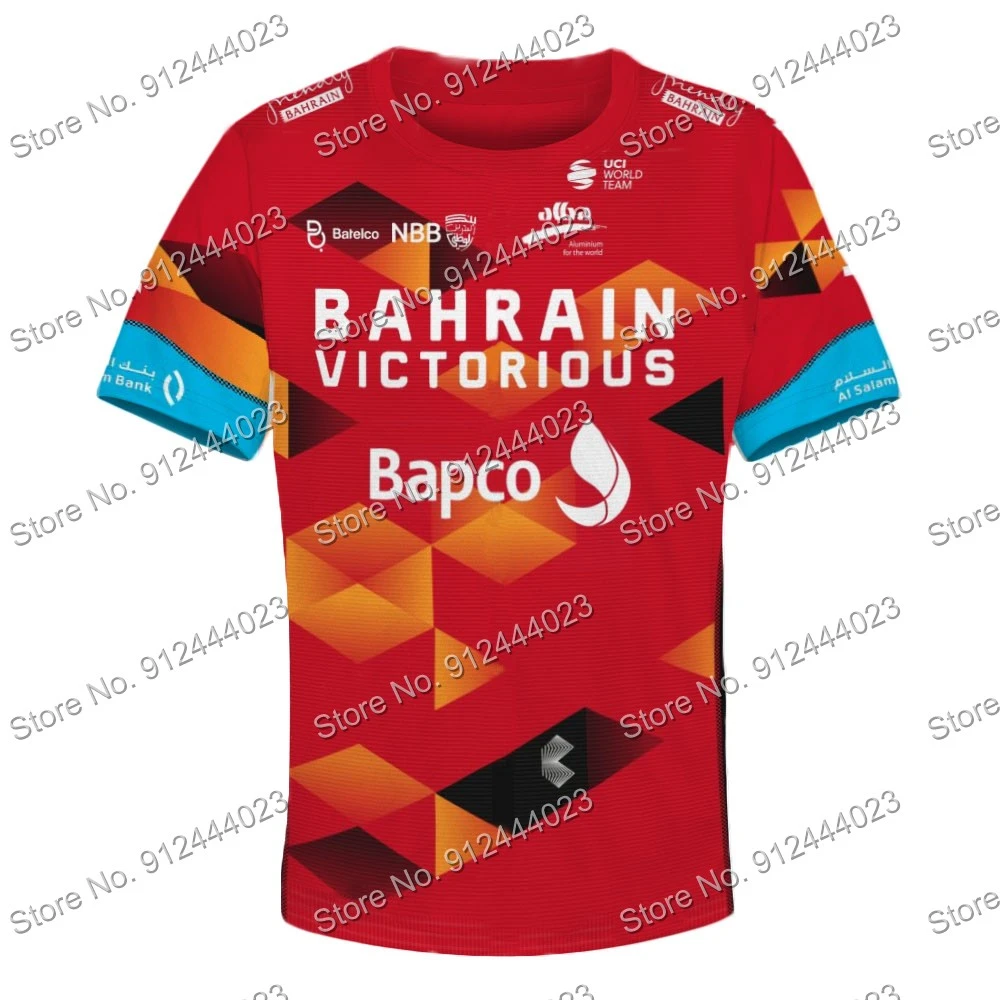 Maillot Camisa 2022 Red MTB Jersey Team Bahrain Victorious Tops Casual Technical t shirt Team Running shirt Training Clothes grey t shirt