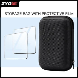 Premium Tempered Glass Screen Protector & Portable Storage Case Set (Black)