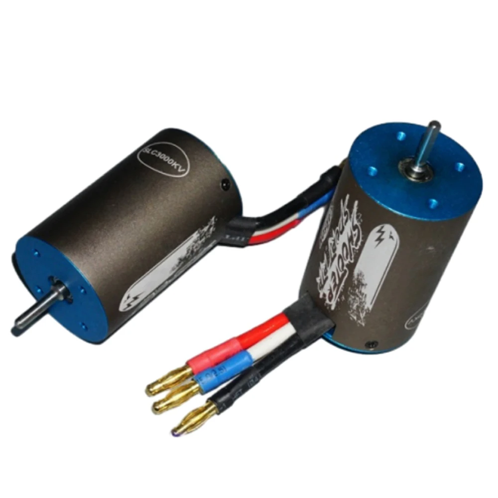 Moteur brushless 3656 3000KV avec son support de fixation, adapté aux voitures et bateaux RC.