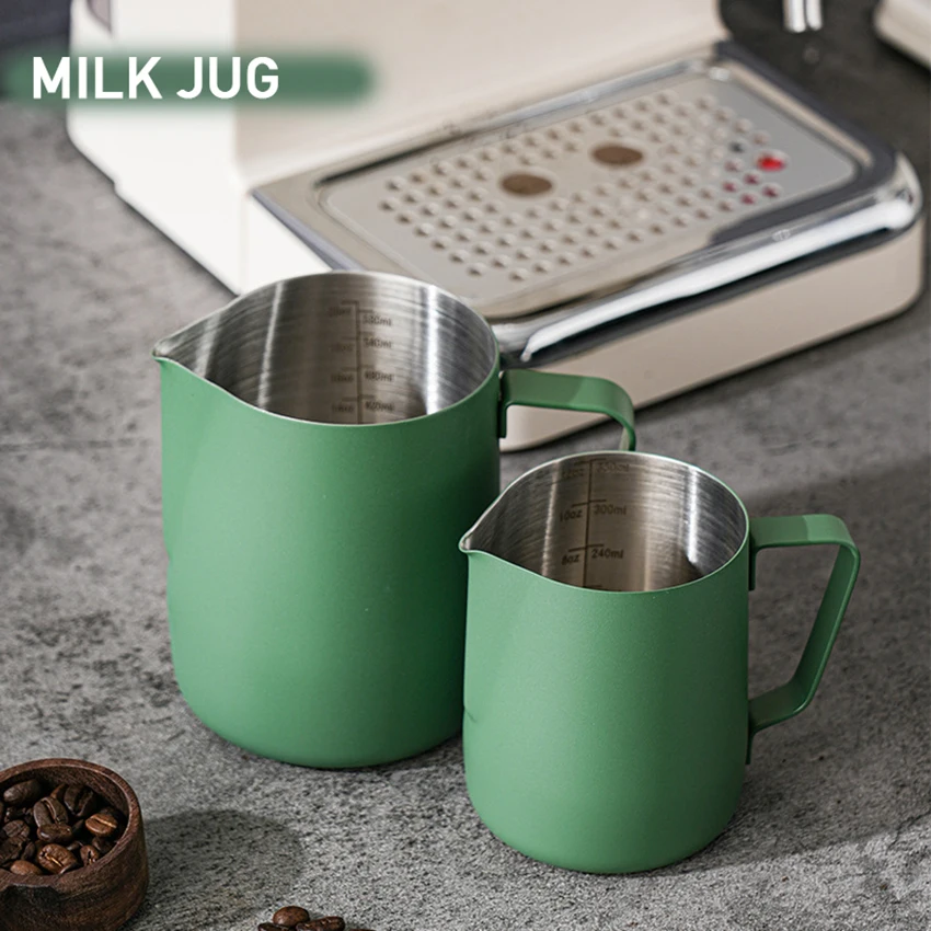 

Stainless Steel Milk Jug Frothing Pitcher Milk 350ml Espresso Machine Cappuccino Latte Art Frothing Pitcher Barista Milk Jug Cup