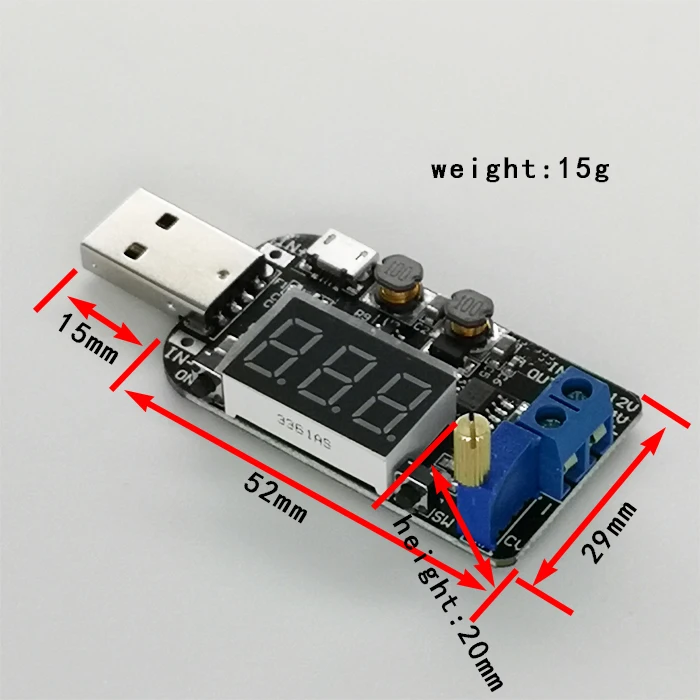 

With current USB adjustable step-up and step-down power supply regulator 5V to 3.3V 9V 12V 18V 24V DPL