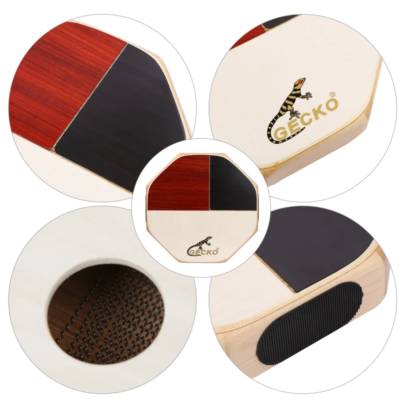 GECKO SD6 Cajon Hand Drum Cajon Drum Percussion Instrument with Carrying Bag Portable for Outdoor Travel Camping