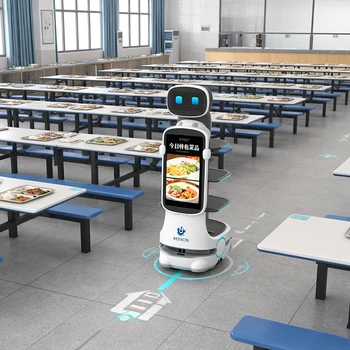 Robot per la consegna commerciale Cameriere di consegna Ristorante Hotel Robot intelligente per la consegna di cibo Robot intelligente T10