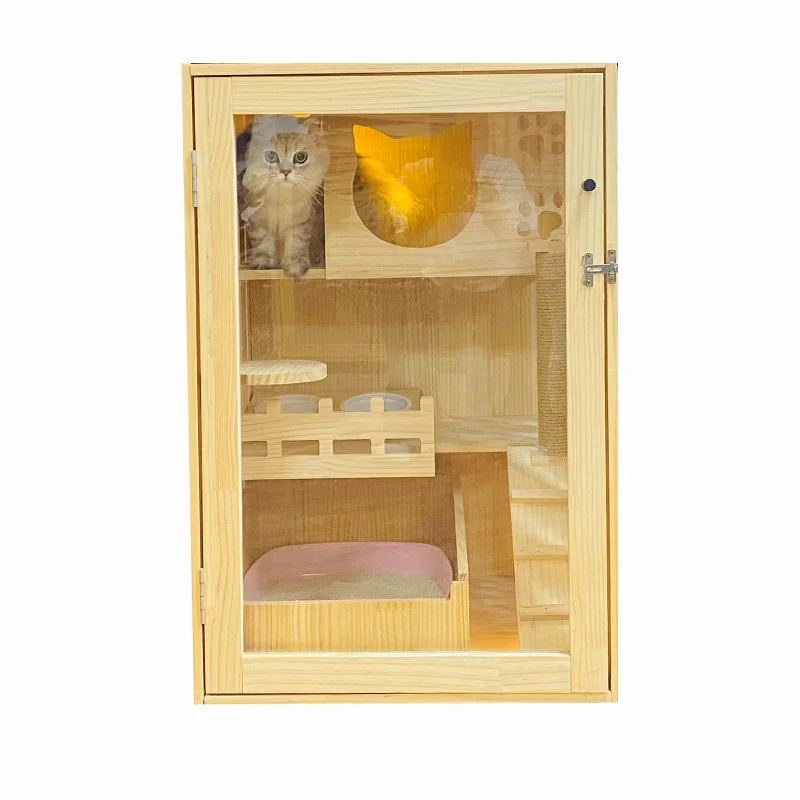 

Cat villa solid wood cat cage cat nest cat house cat display cabinet cat cage cat room cat bed cat cage luxury pet cage