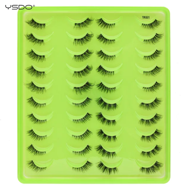 Demi cils en vison naturel, extension de faux cils, maquillage, contaminants moelleux, cils de chat Py, 5 paires, 10 paires, 14/20 paires 3