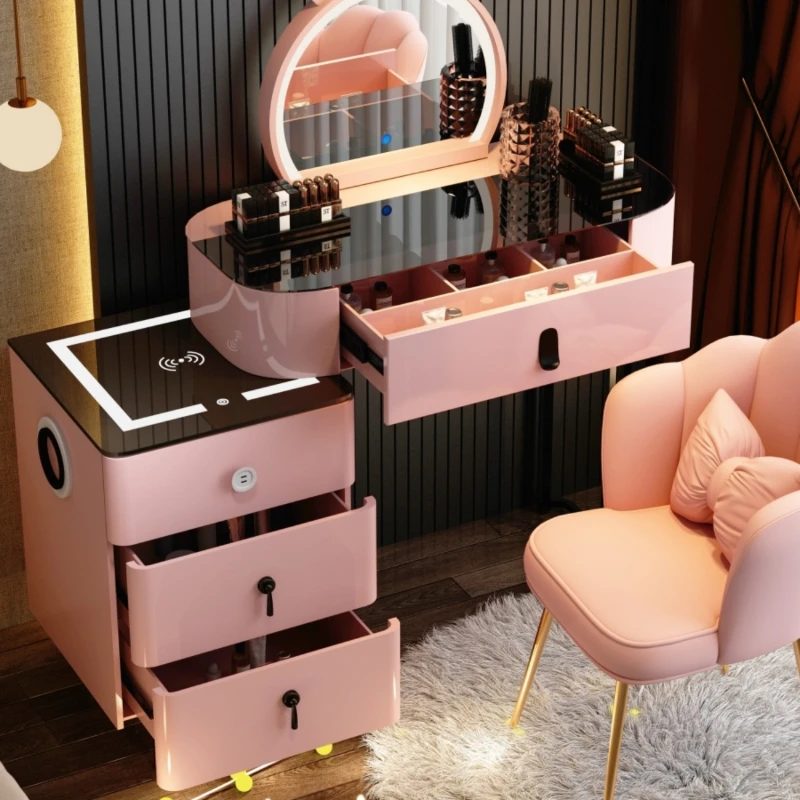 

Make Up Table Dresser Mirror Bedroom Shelf Storage Side Sets Cabinet Wood Coffee Drawer Dresser Storage Tocador Furniture