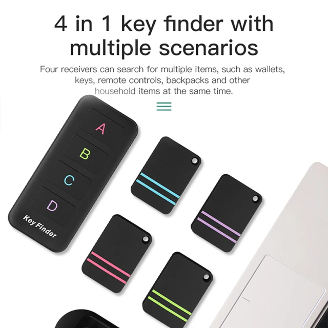 Wireless Key Finder RF Key Locator Pet Tracker Wallet Tracker Remote Control 1 RF Transmitter 4 Receiver 3
