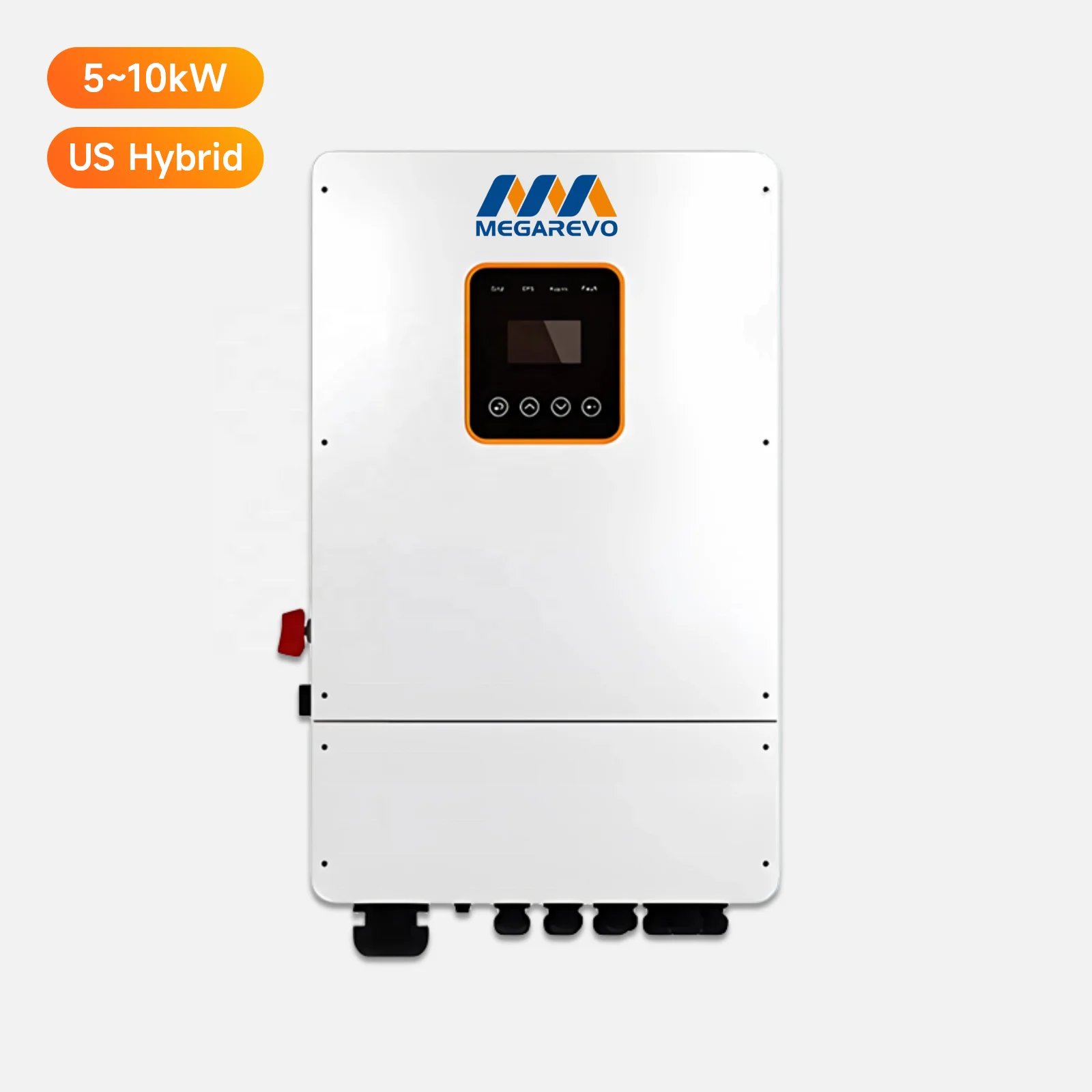 

Megarevo US 5KW To 10KW Hybrid Inverter With MPPT Charge Controller Split Phase Pure Sine Wave Solar
