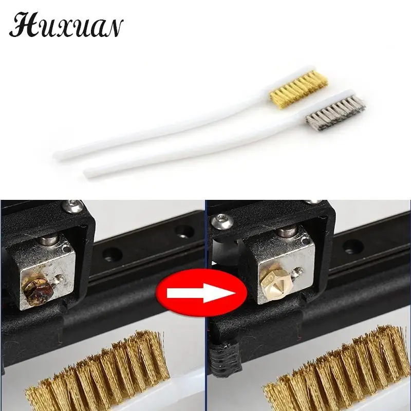 5 Pieces 6.9-inch Plastic Handle Brass Bristle Wire Brush-White 35 X 10mm/1.38inch X 0.39inch