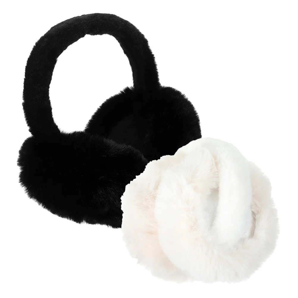 

2 Pcs Plush Adult Earmuffs Warm for Women Warmers Girls Womens Protection Cover Furry