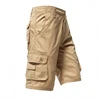 Male Cargo Pants Knee Shorts Classic Summer Shorts Multiple Pockets Large Size Cotton Half Pants Khaki Army Green Shorts 5