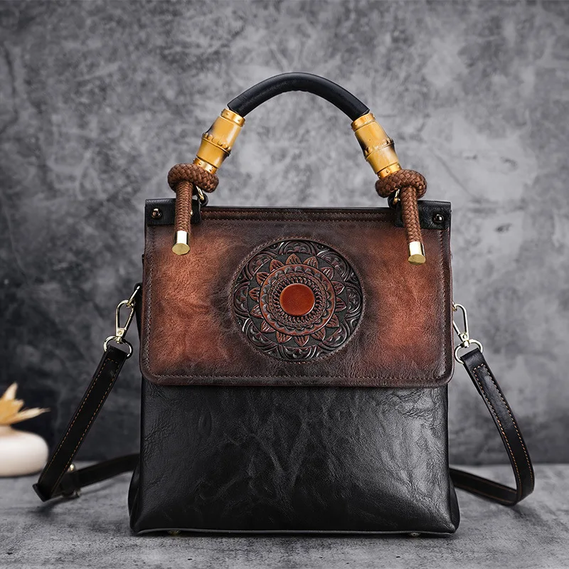 MOTAORA Embossing Leather Women Handbags For Ladies Shoulder Bag 2024 New Luxury Bamboo Thick Rope Handle Woman Handbag 7 Colors